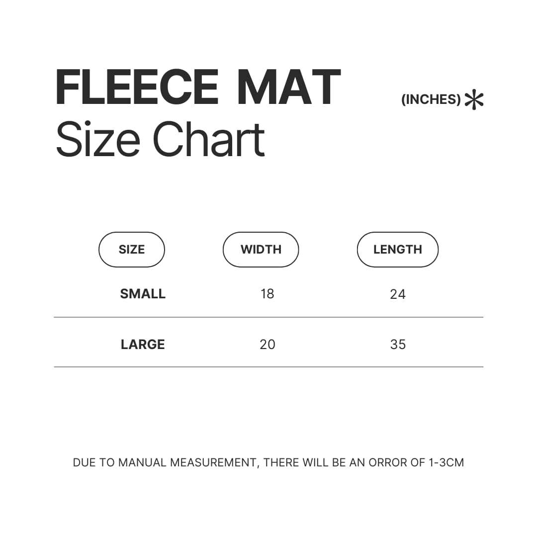 Fleece Mat Size Chart - Mob Psycho 100 Merch